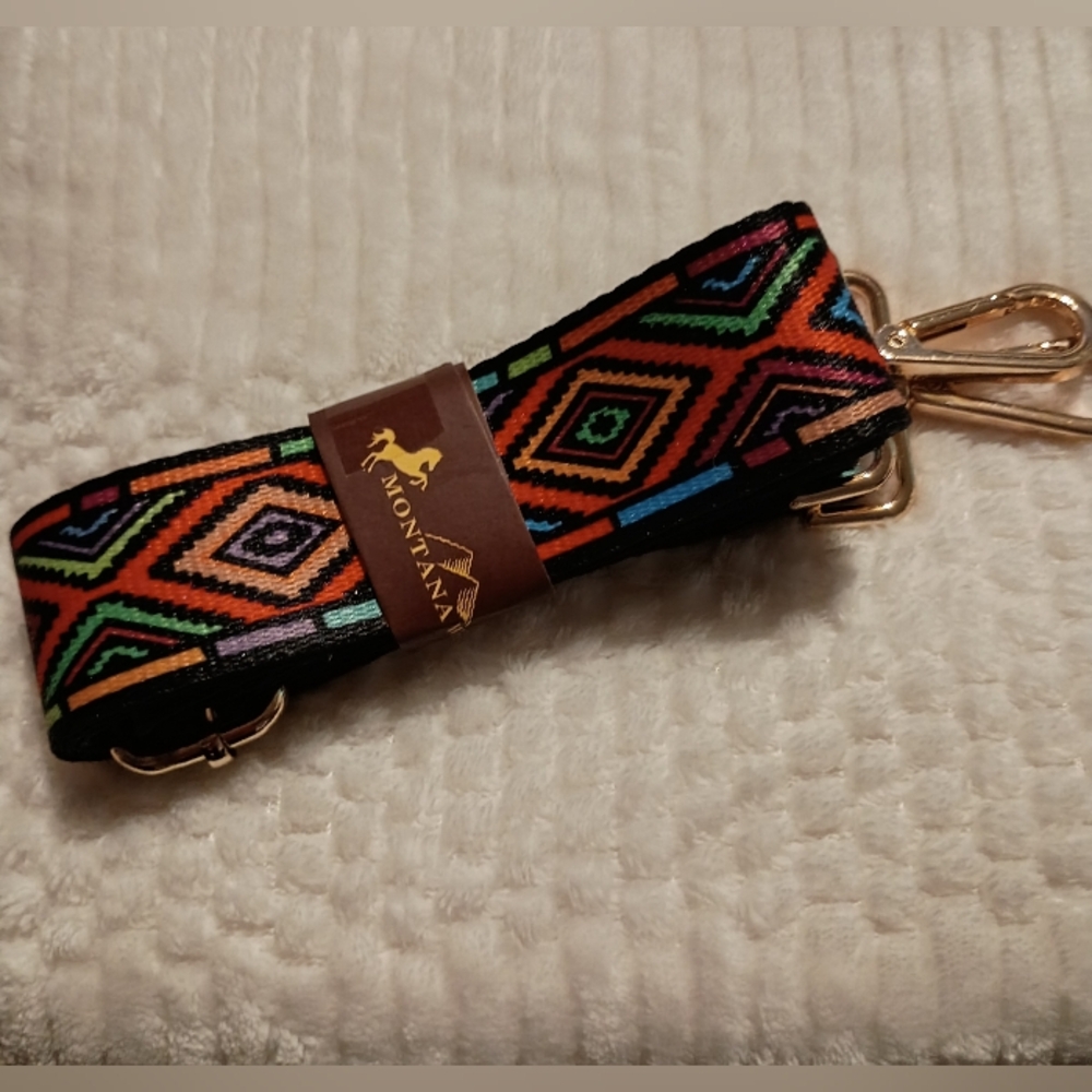Montana West Colorful Geometric Guitar Style Strap with Goldtone Hardware